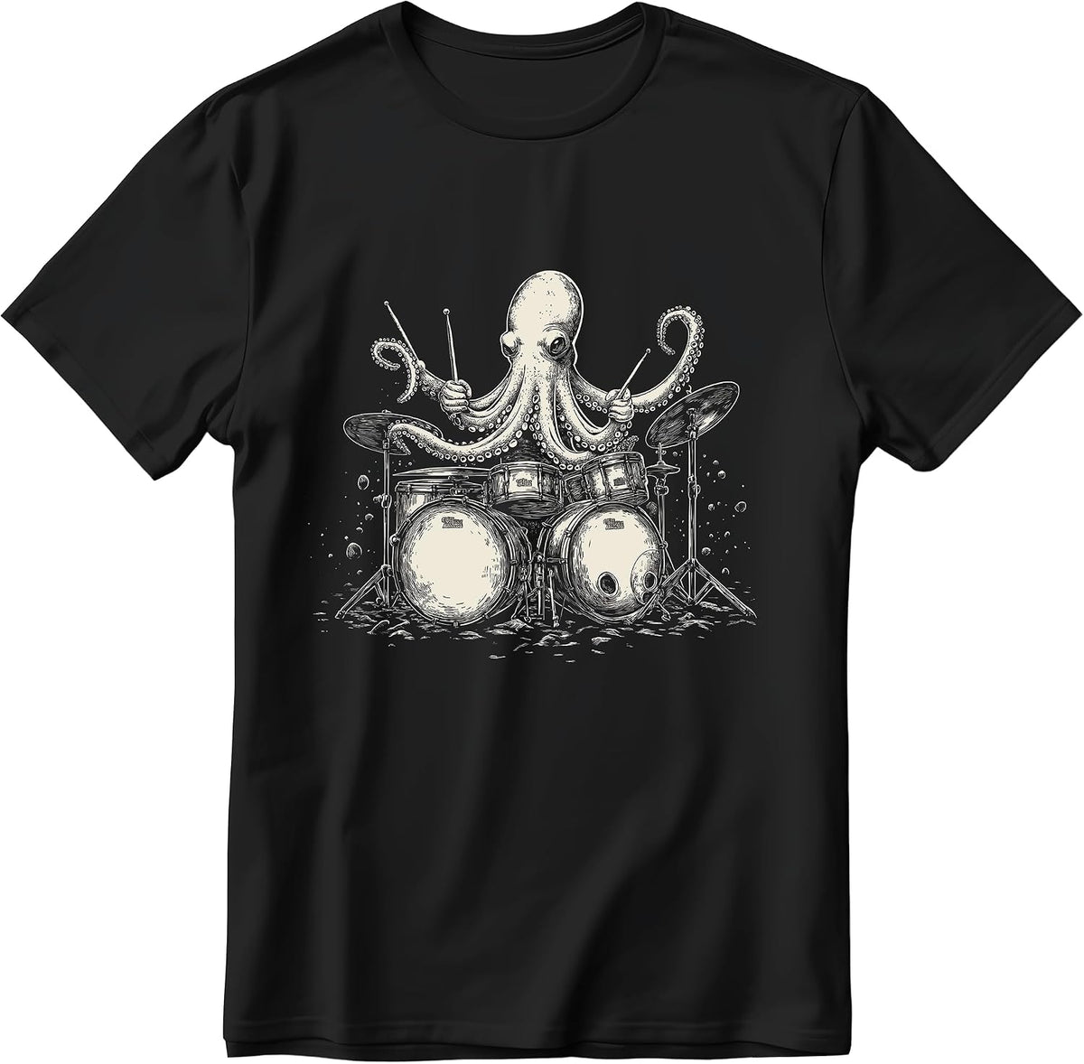 Octopus Drummer Shirt Vintage Music Lover Tee for Men Gift for Father's Day Birthday
