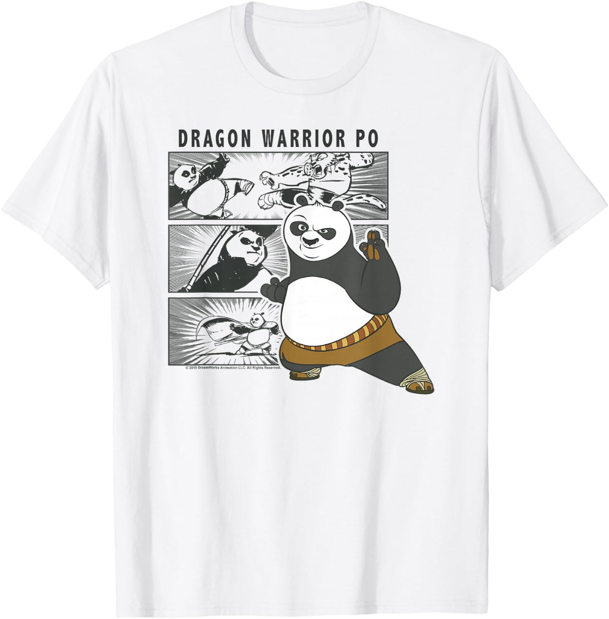 Kung Fu Panda Dragon Warrior Po Comic Panel Portrait T-Shirt