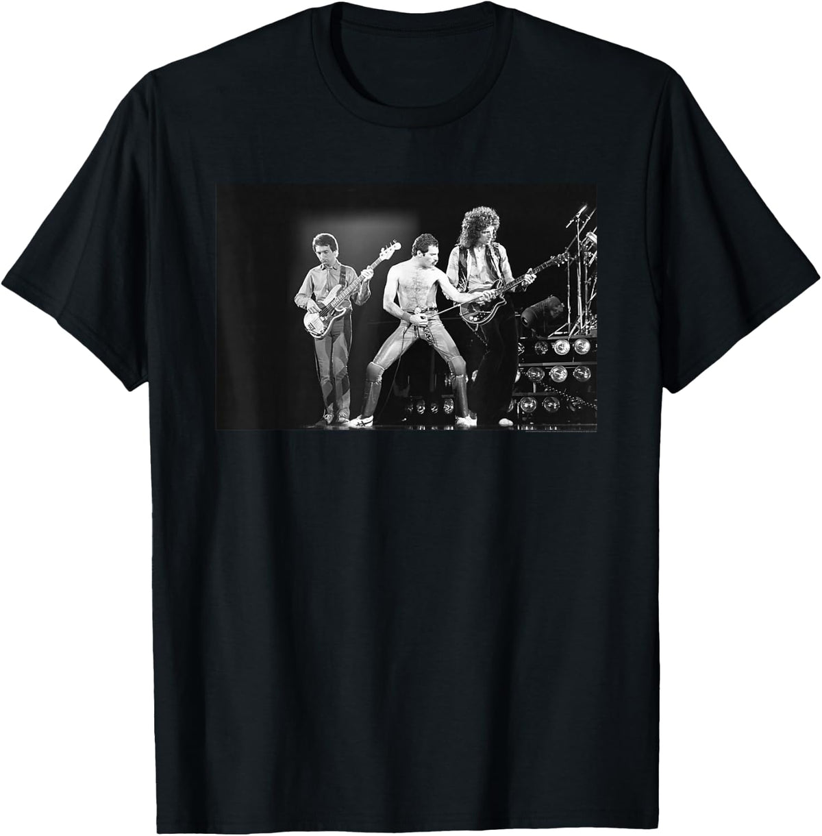 Queen Official Freddie Mercury Live B&W Photo T-Shirt