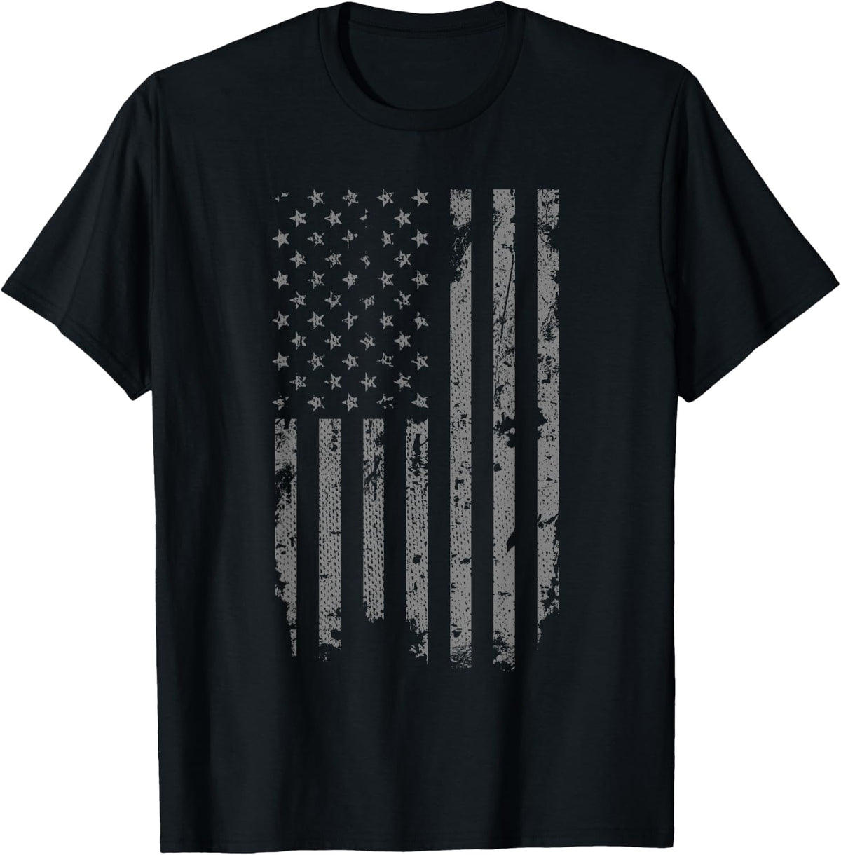 Threadrock Vintage Distressed American Flag T-Shirt - Unisex-Adults & Kids - Black - Small - Short Sleeve