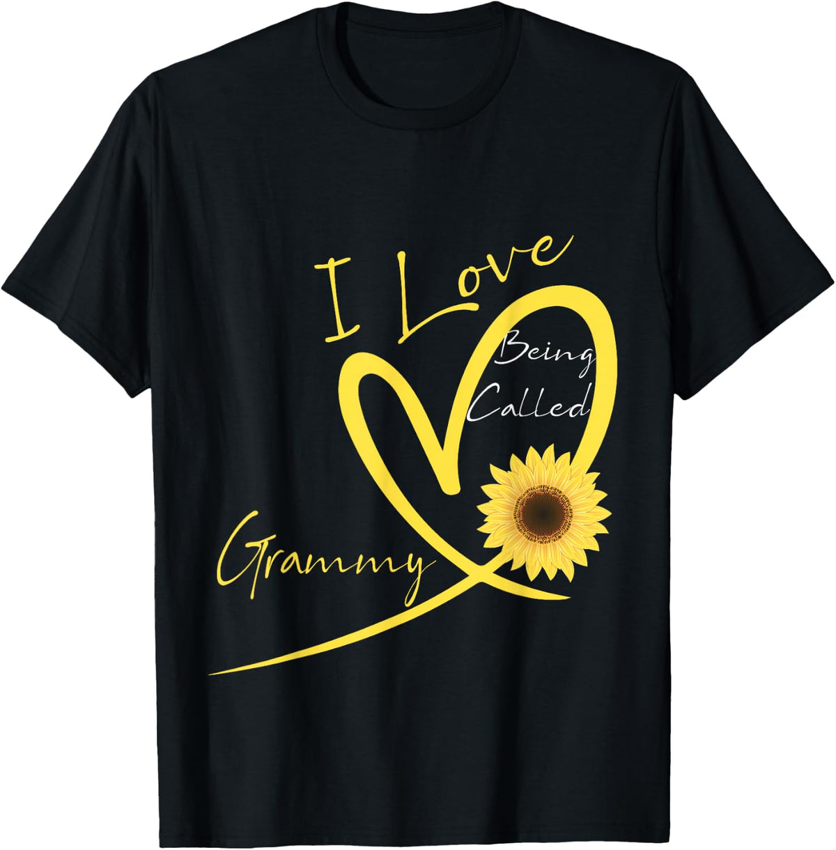 I Love Being Called Grammy Sunflower Heart T-Shirt T-Shirt