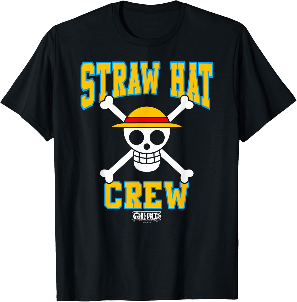 One Piece Anime Straw Hat Crew Athletic Type Jolly Rogers T-Shirt