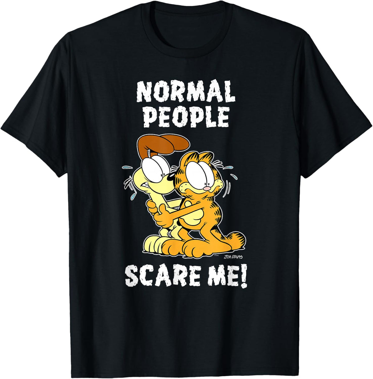 Garfield Normal People Scare Me Halloween Cartoon Cat T-Shirt