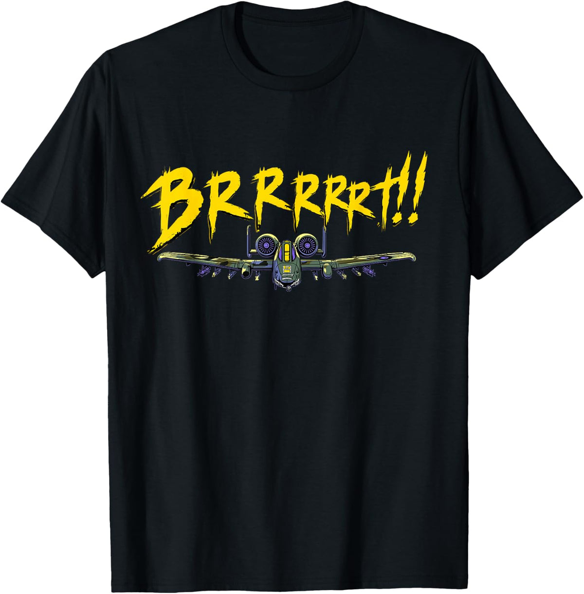A-10 Warthog Jet Airplane Funny Brrrt Graphic T-Shirt