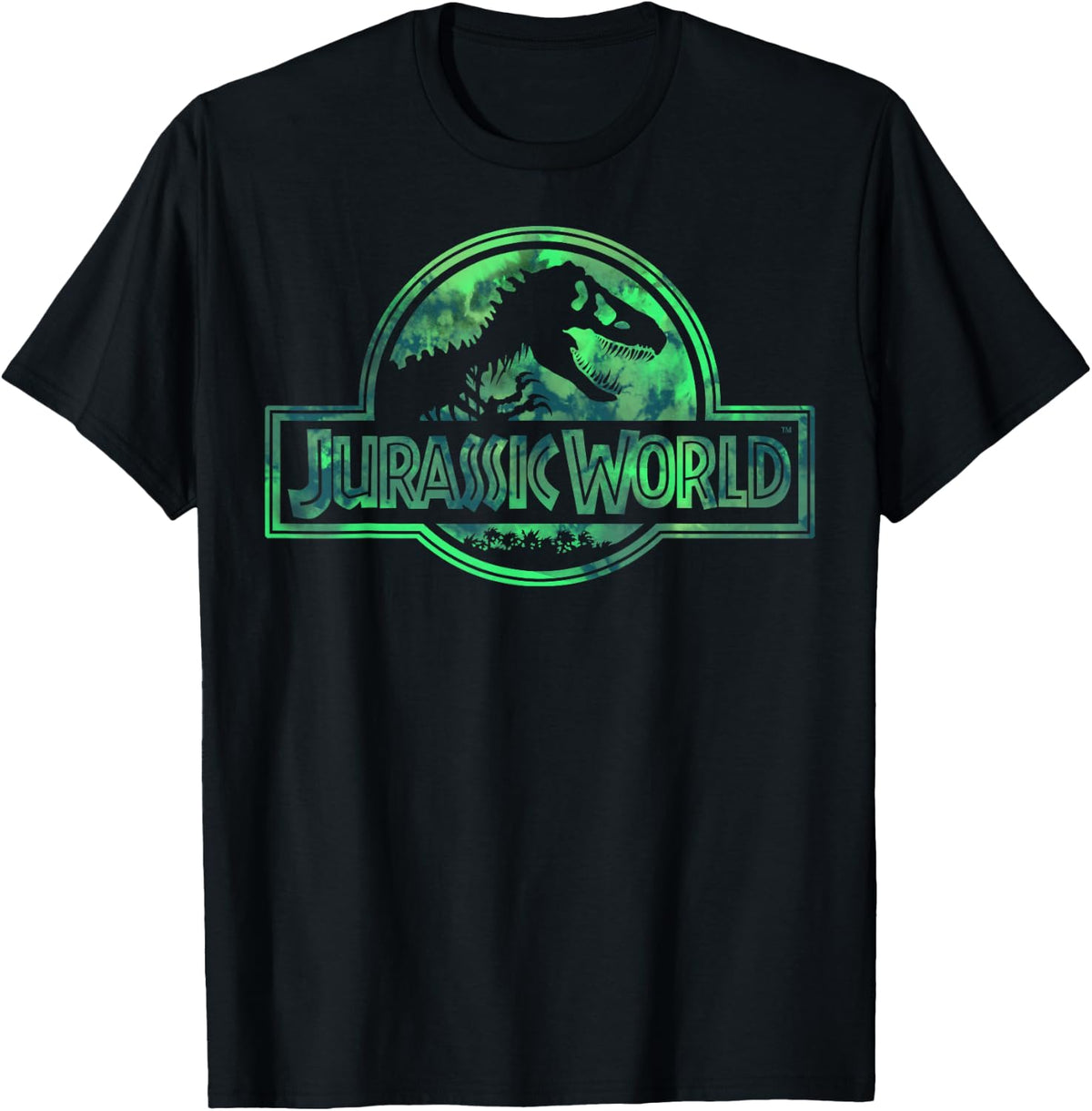 Jurassic World Green Teal Watercolor Logo T-Shirt Small