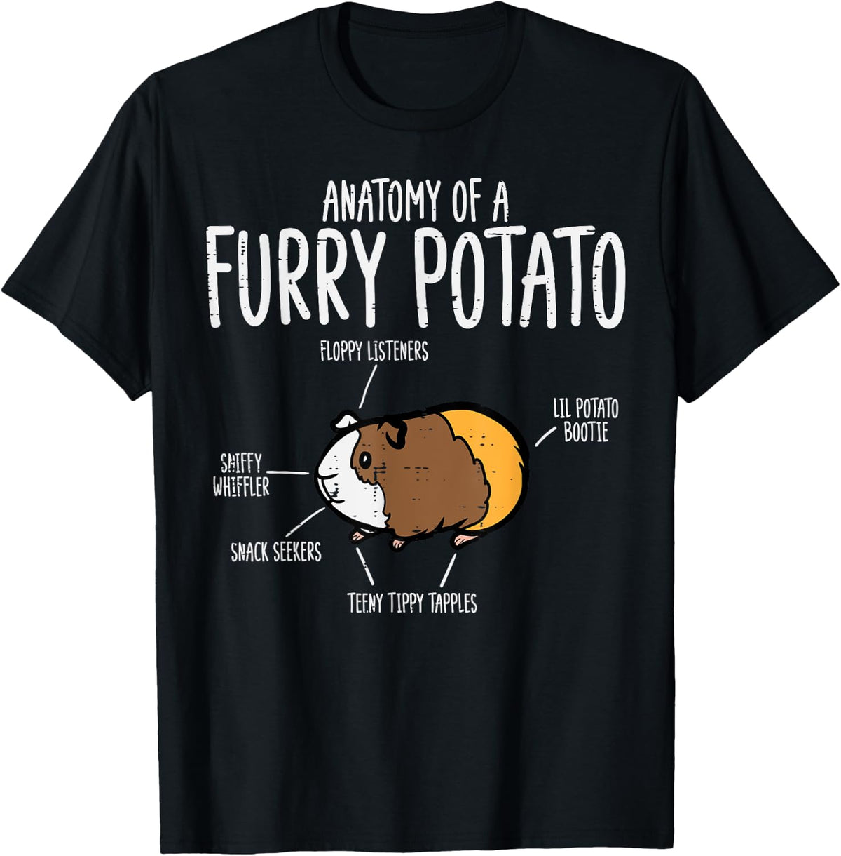 Guinea Pig Anatomy of Furry Potato Funny Cavy Men Women Kids T-Shirt