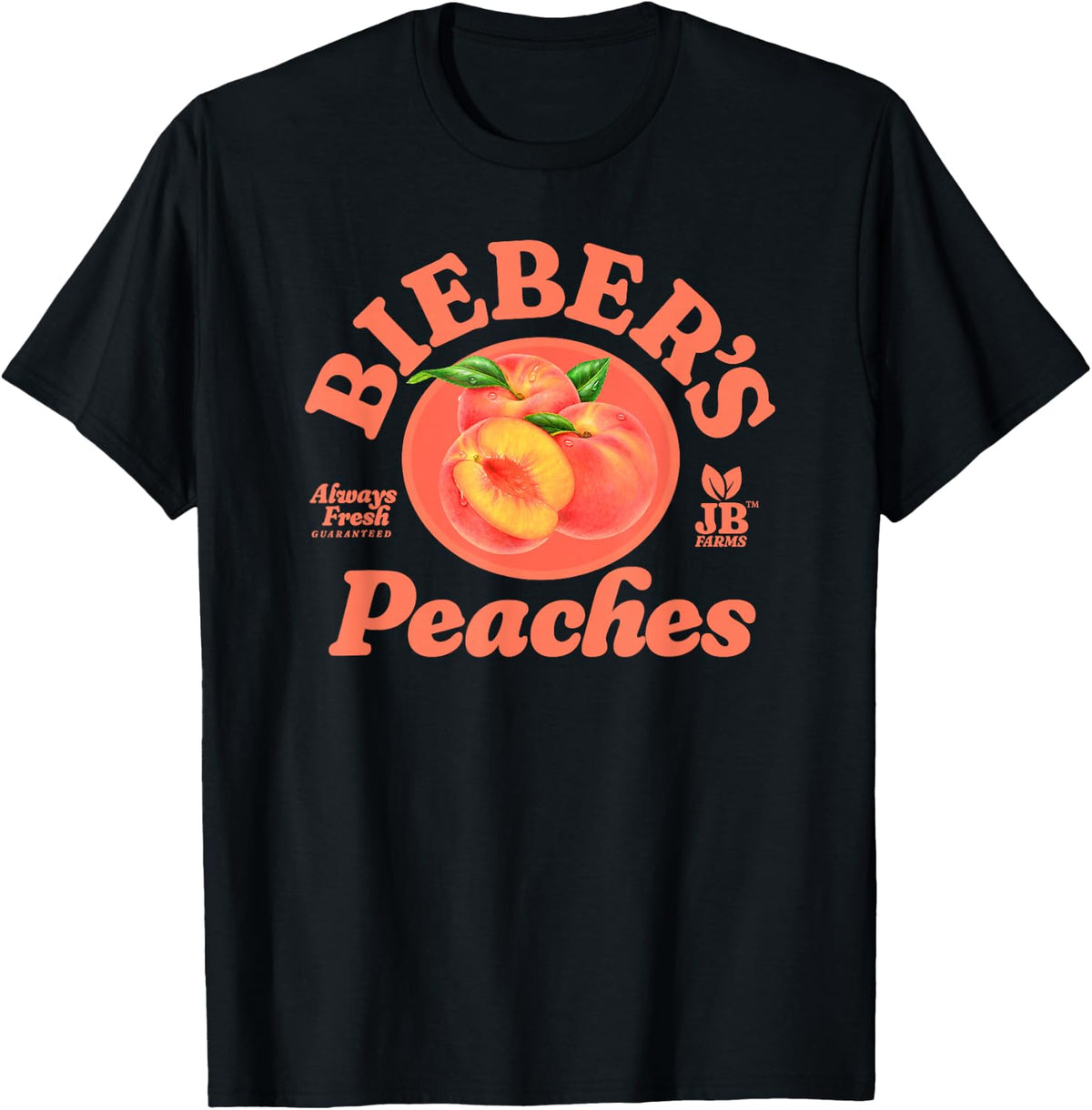 Official Bieber's Peaches Black T-Shirt Small