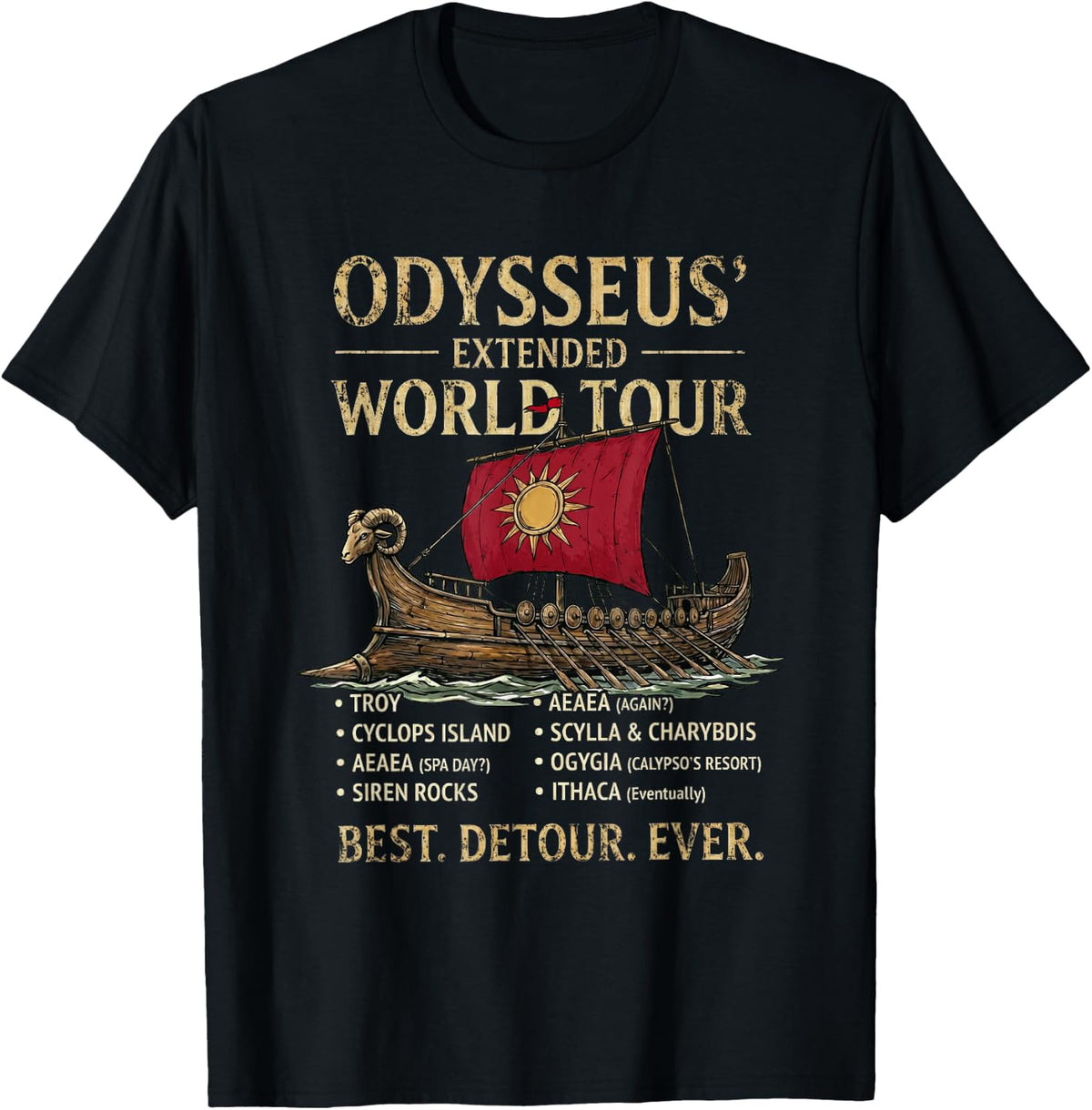 Odysseus World Tour Ancient Greek Mythology Odyssey T-Shirt