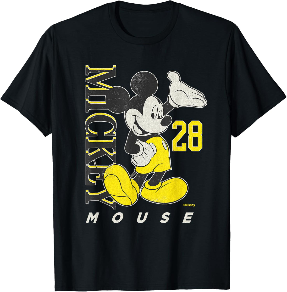 Disney Mickey Mouse Vintage Classics 28 Black & Yellow T-Shirt