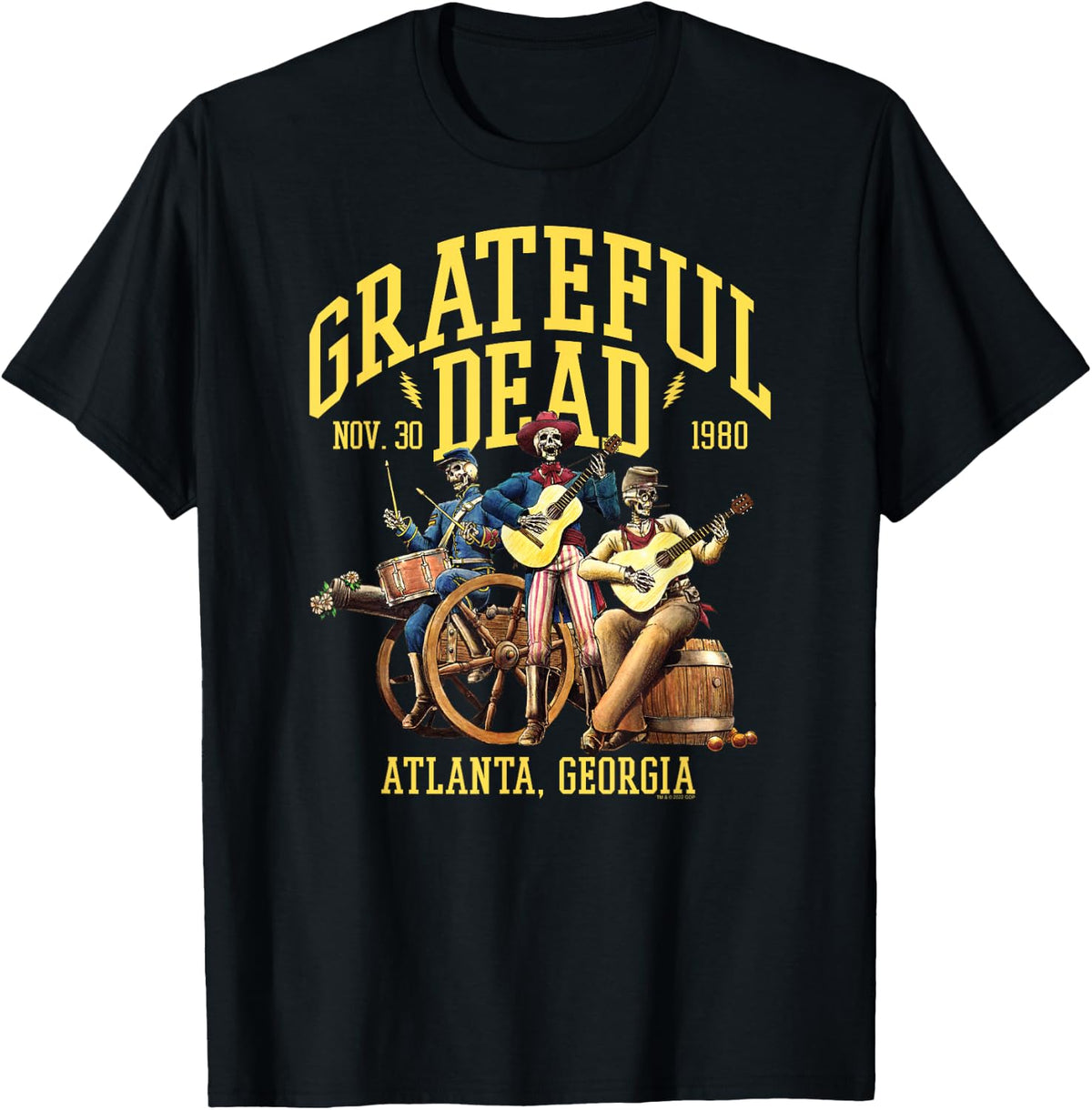 Grateful Dead Country Skeletons Atlanta 1980 Vintage Band T-Shirt