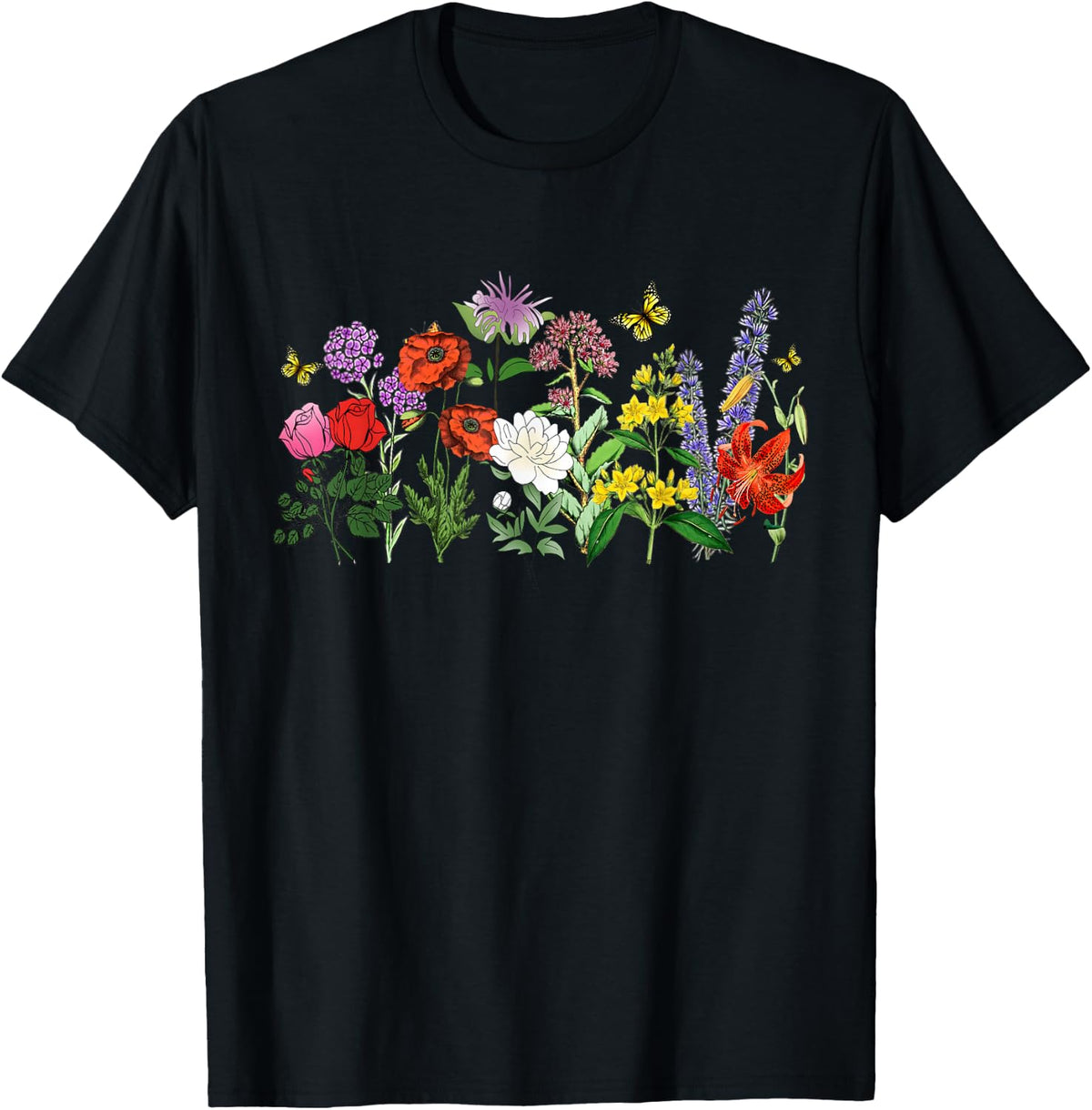Women Wildflower Summer Flowers Blooming Floral Graphic T-Shirt
