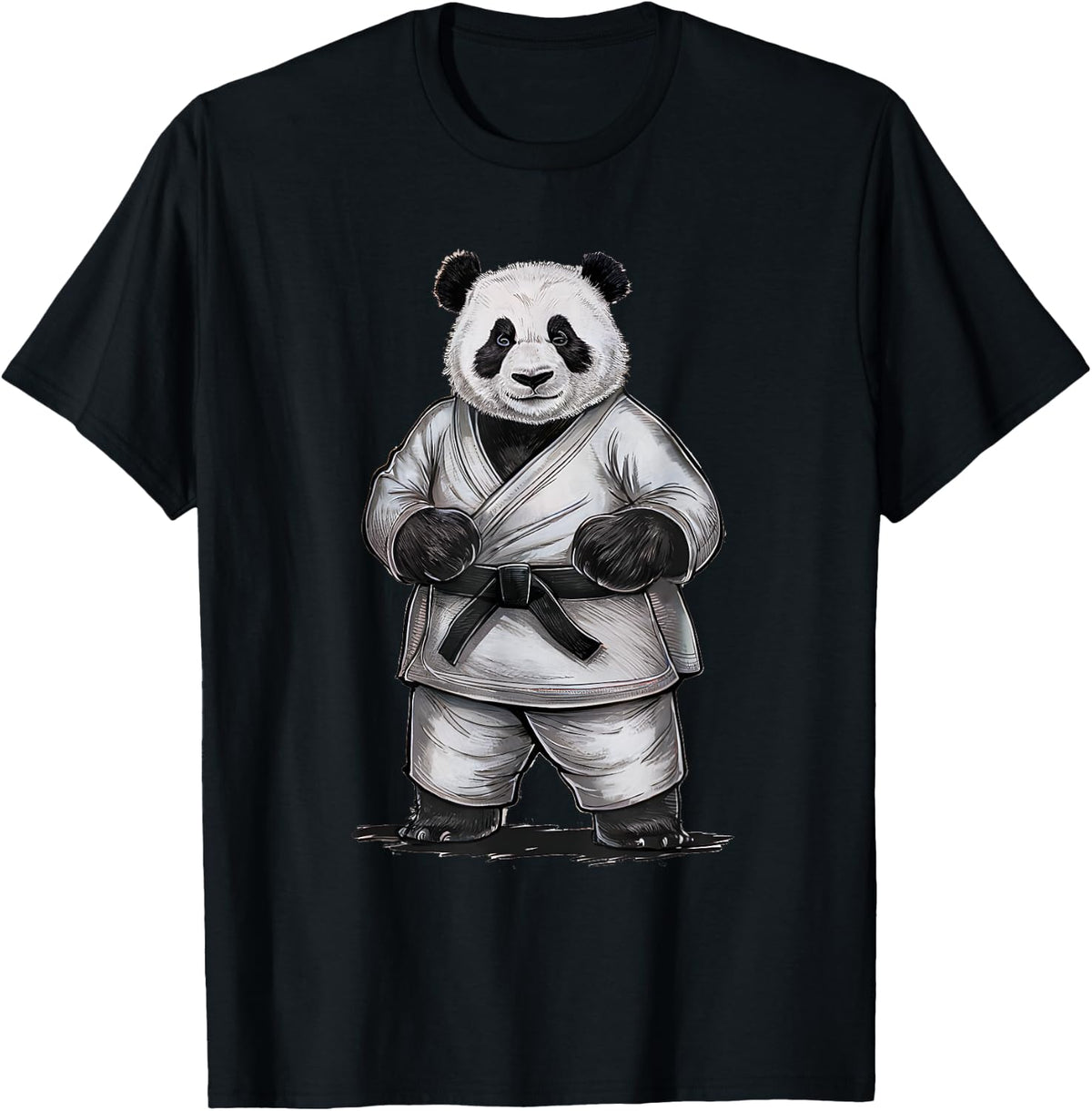 Kung Fu Martial Arts Karate Panda Black Belt T-Shirt