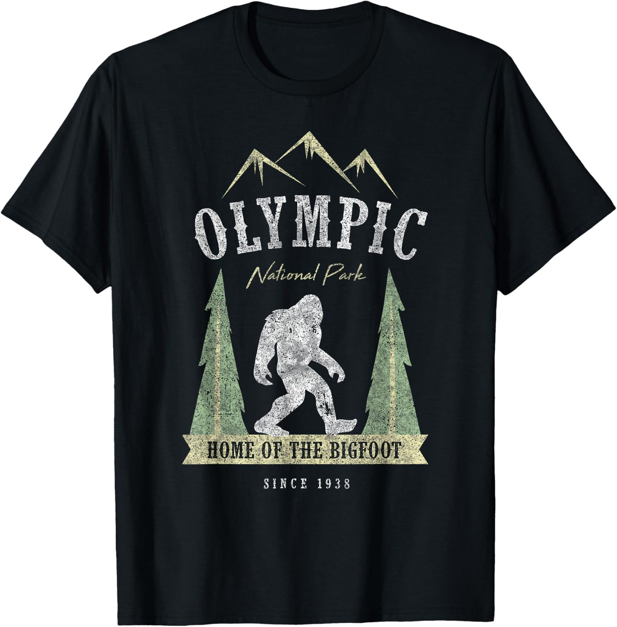 Olympic National Park Shirt Vintage Bigfoot Washington Gift T-Shirt