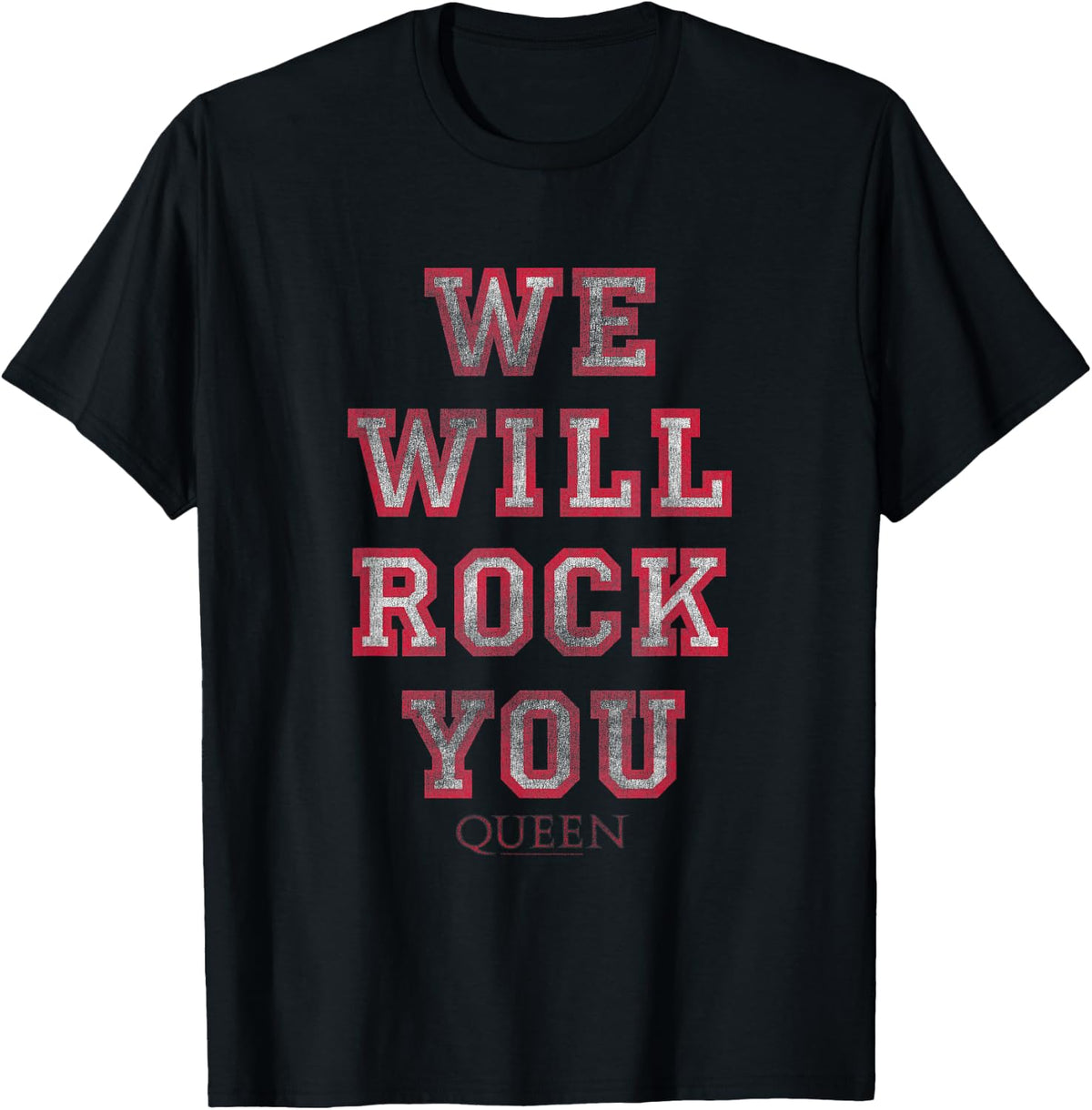 Queen Official We Will Rock You Block Letters T-Shirt