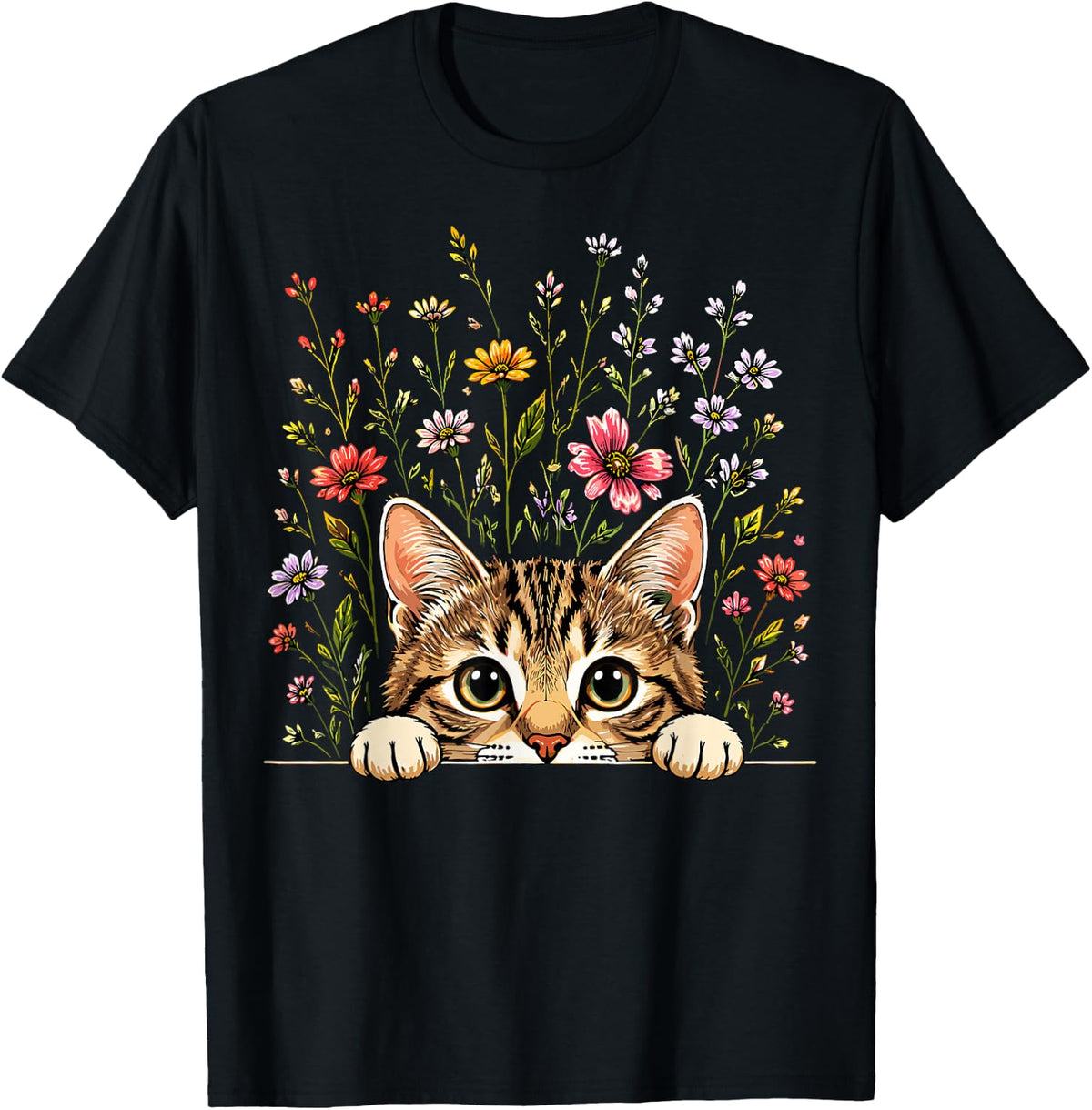Cute Cat Flower T-Shirt