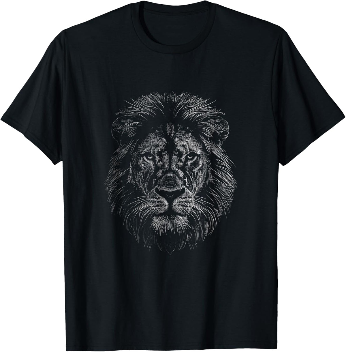 Lion Head Graphic Face Art Design T-Shirt