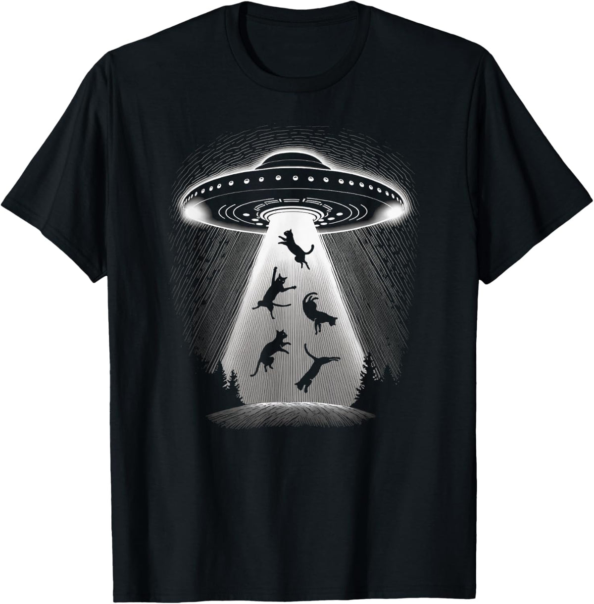 UFO Captures Kitty Cats The Only Intelligent Earth Life T-Shirt