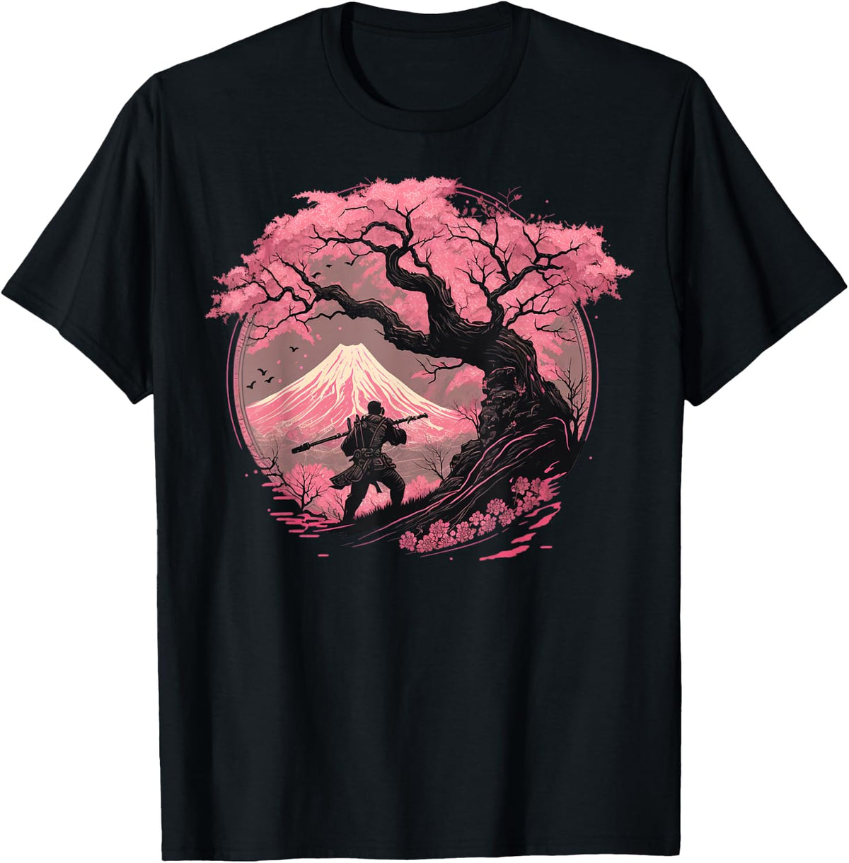 Japanese Sakura Garden Geisha Mount Fuji Cherry Blossom T-Shirt