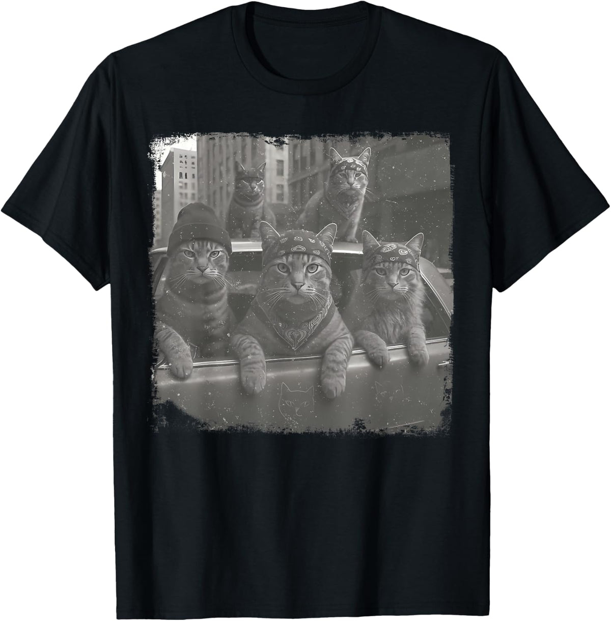 Funny Gangster Cats Vintage Street Kitty Gangsta Cat Lover T-Shirt