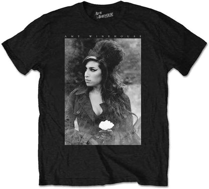 Amy Winehouse Men's Flower Portrait T-Shirt Black
