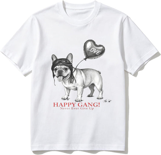 Cotton T-Shirt Cute Cat Wearing Hat Print Casual Soft Crewneck Top