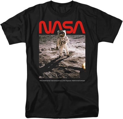Popfunk Classic NASA Aldrin Black Unisex Adult T Shirt