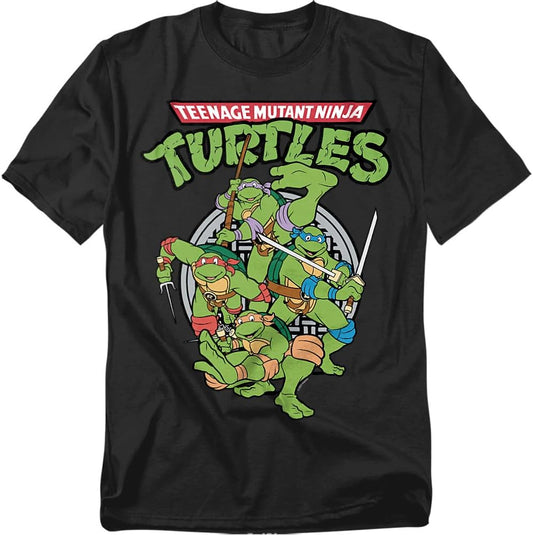 Teenage Mutant Ninja Turtles TMNT Group Unisex Adult T-Shirt Black