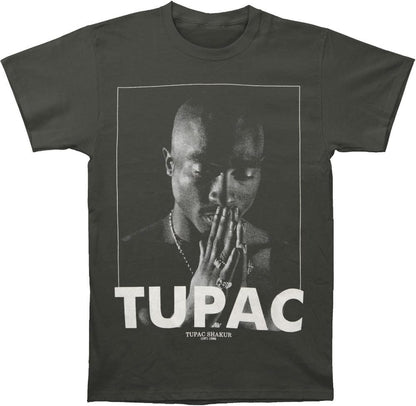 Tupac Men's Praying Charcoal HTHR T-Shirt Charcoal Heather