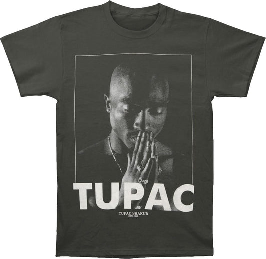 Tupac Men's Praying Charcoal HTHR T-Shirt Charcoal Heather
