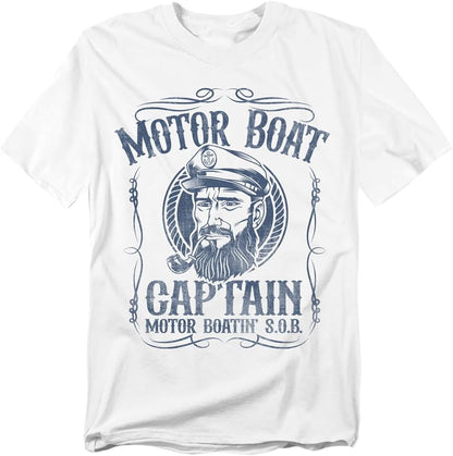 Popfunk Motor Boat Captain T-Shirt – Funny Nautical Boating Tee, Unisex