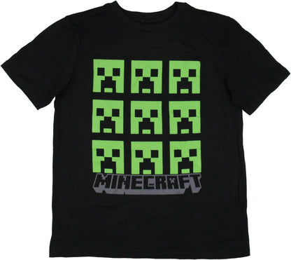 Minecraft Boys Creeper Grid T-Shirt