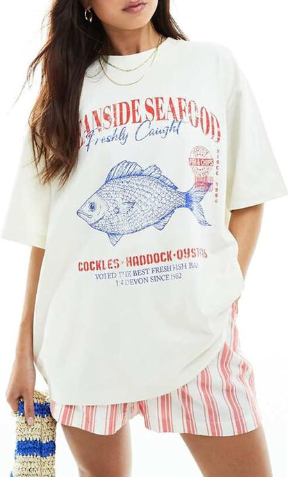 Womens Y2k Fruit Graphic Print Oversized T Shirts Summer Vintage Aesthetic Baggy Tees Tops Teen Girl Clothes