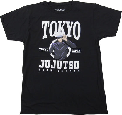 Bioworld Jujutsu Kaisen Tokyo High School Gojo Adult Black Short Sleeve Tee