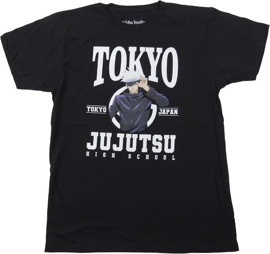 Bioworld Jujutsu Kaisen Tokyo High School Gojo Adult Black Short Sleeve Tee