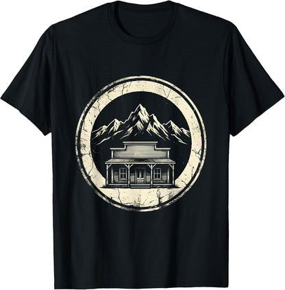 Mountain Saloon Western Frontier Graphic T-Shirt