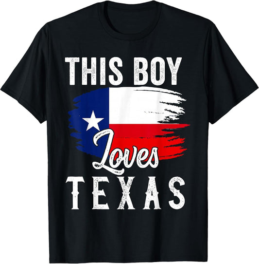 Texas State Flag Men Boy Funny Texan Pride Souvenir Lover T-Shirt