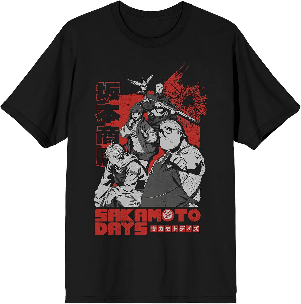 Bioworld Sakamoto Days Favorite Characters Men's Black Short Sleeve Tee