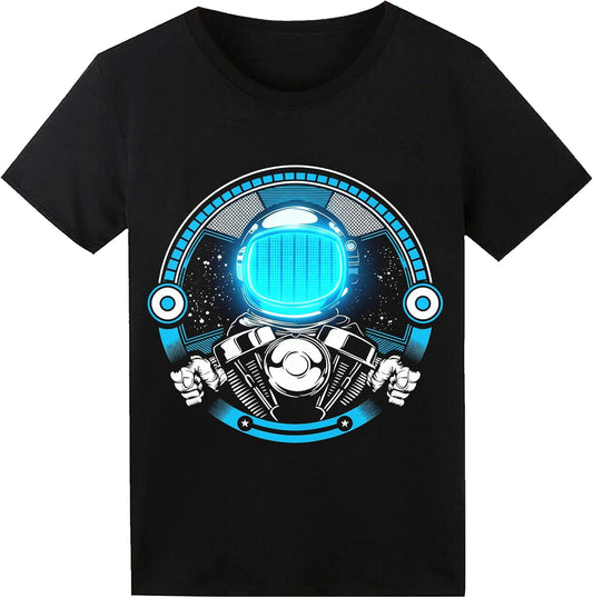 Sound Activated LED T-Shirt for Men Glow in The Dark Light Up Rave Shirt
