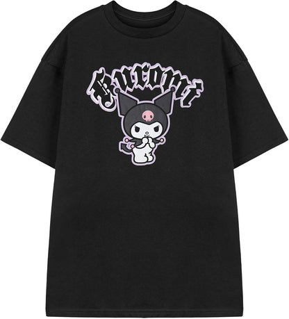 Kuromi Hello Kitty Black Women's Short Sleeve T-Shirt