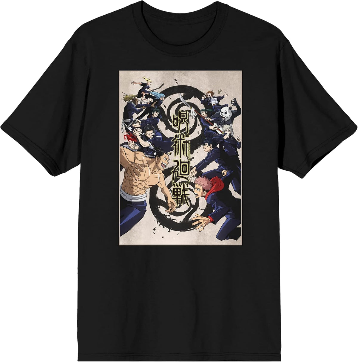 Jujutsu Kaisen Character Poster Art Men's Black T-Shirt