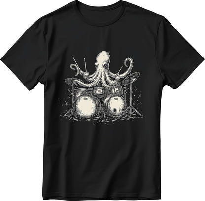 Octopus Drummer Shirt Vintage Music Lover Tee for Men Gift for Father's Day Birthday