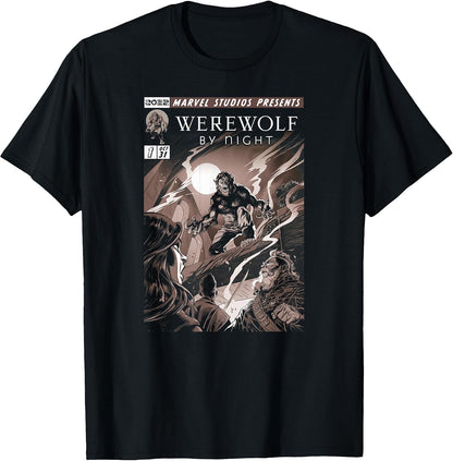 Marvel Werewolf by Night Jack Colorless Comic Cover T-Shirt