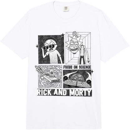 Rick and Morty Grid Collage Portal Gun and Space Ship Show Comfort Colors Adult Heavyweight T-Shirt