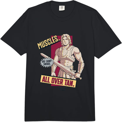 Masters of the Universe He-Man All Over Tan Comfort Colors Adult Heavyweight T-Shirt