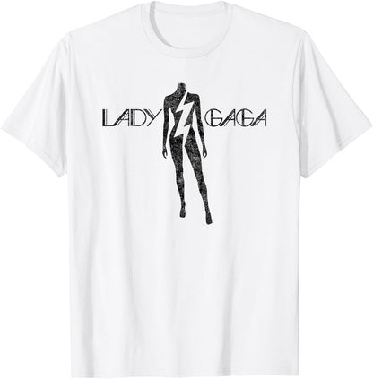 Official Lady Gaga Lightning Black Logo T-Shirt