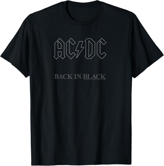 AC/DC - Back in Black Album Artwork Short Sleeve T-Shirt