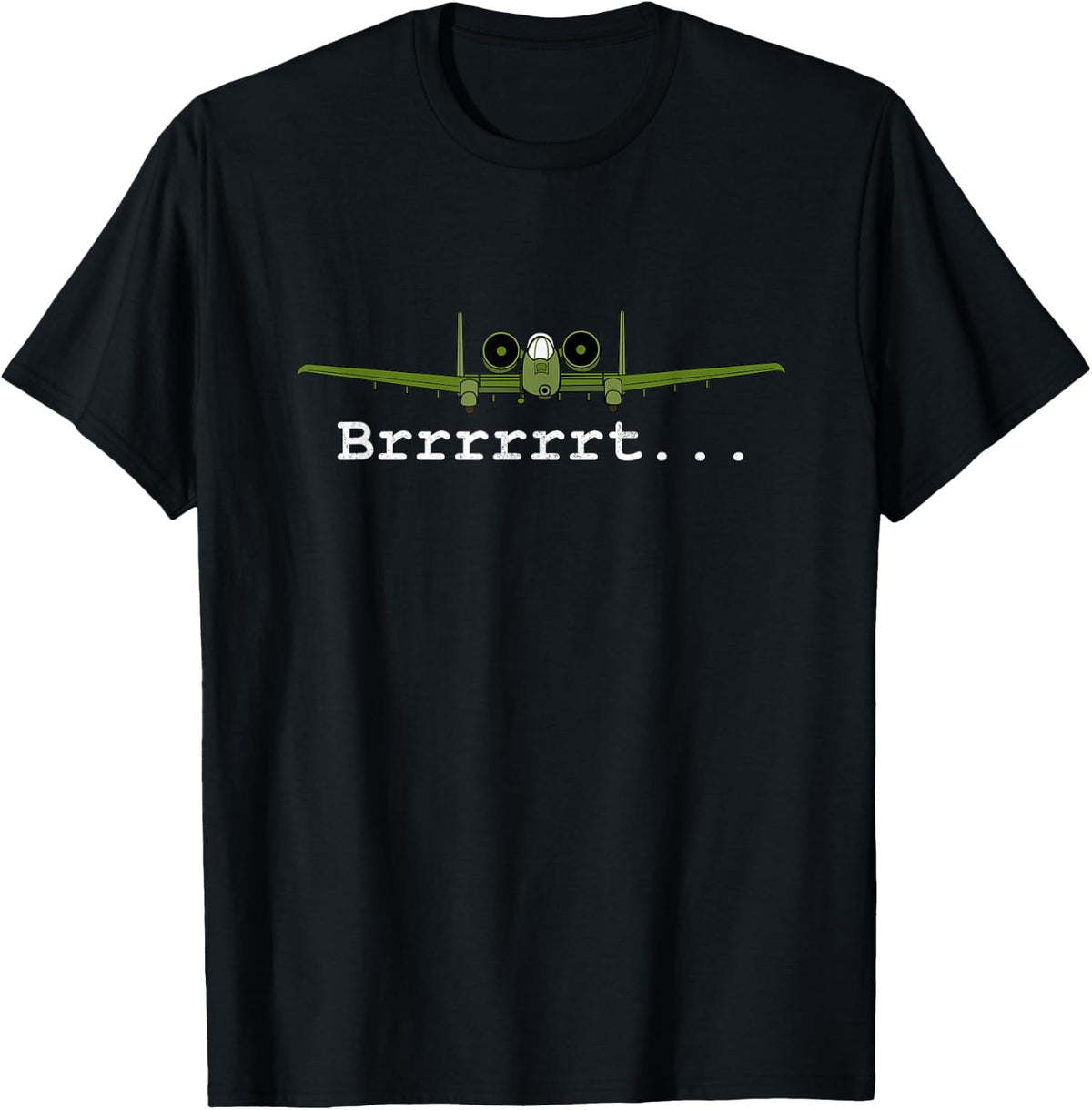 Dinosaurus Rekx A-10 Thunderbolt II Warthog Retro Graphic T-Shirt - Black, Unisex-Adults, Small