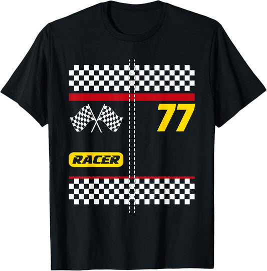 Wowsome! Racing Shirt - Black, Adult, Unisex, Short Sleeve, T-Shirt, Race Car Driver Costume, Halloween, Party, Birthday, Christmas