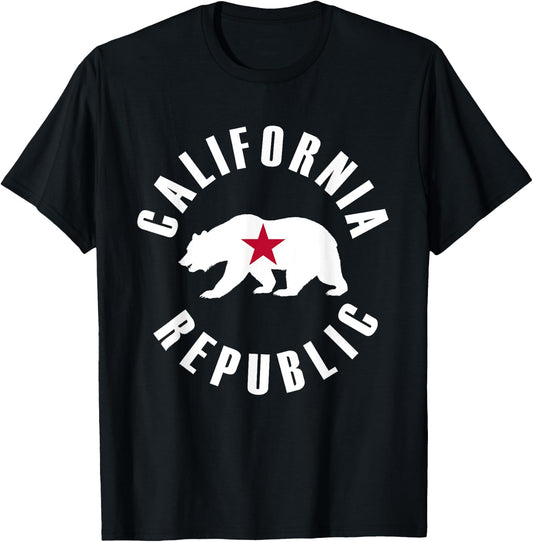 California Republic California Bear with Red Star T-Shirt