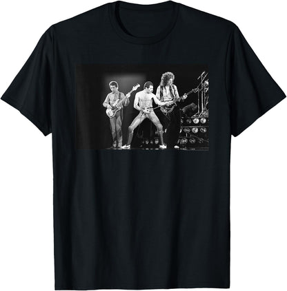 Queen Official Freddie Mercury Live B&W Photo T-Shirt
